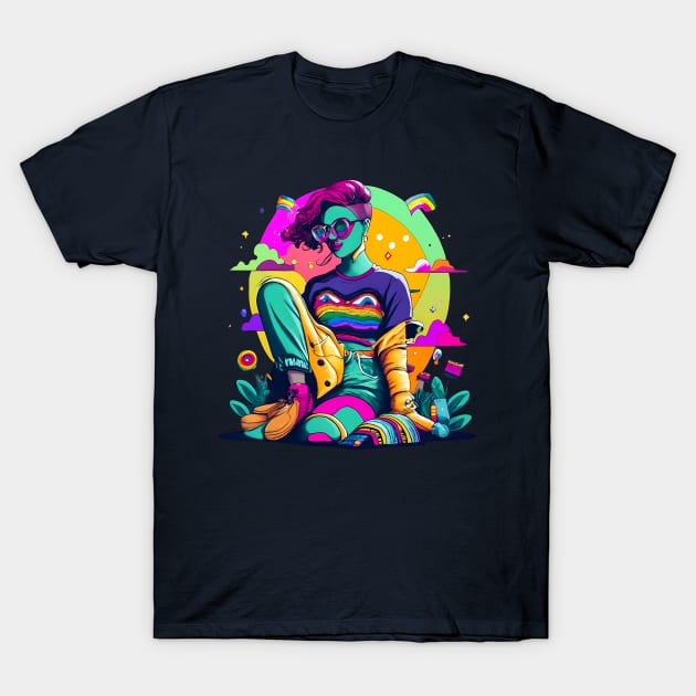 LGBTQ+ art T-Shirt by IOANNISSKEVAS